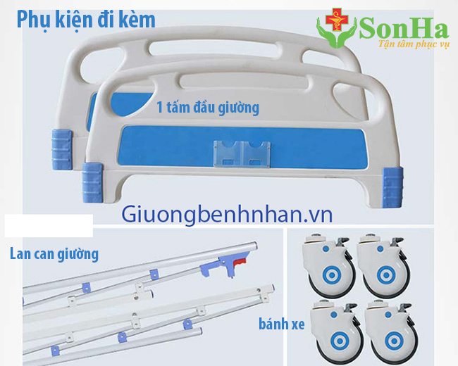 phụ kiện giường y tế 2 tay quay